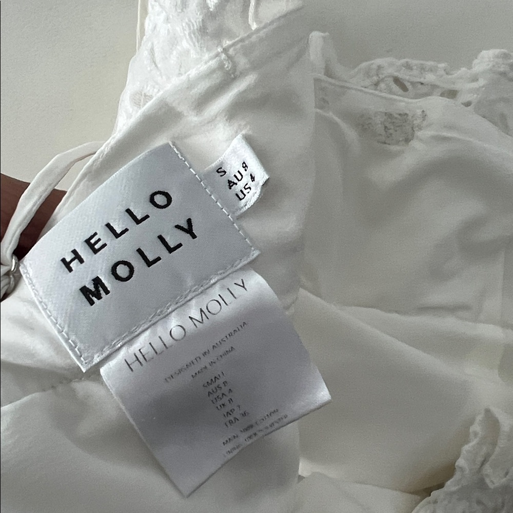 HELLO MOLLY LA On My Mind Crop White Eyelet Tank Top 4 / S - Picture 7 of 8